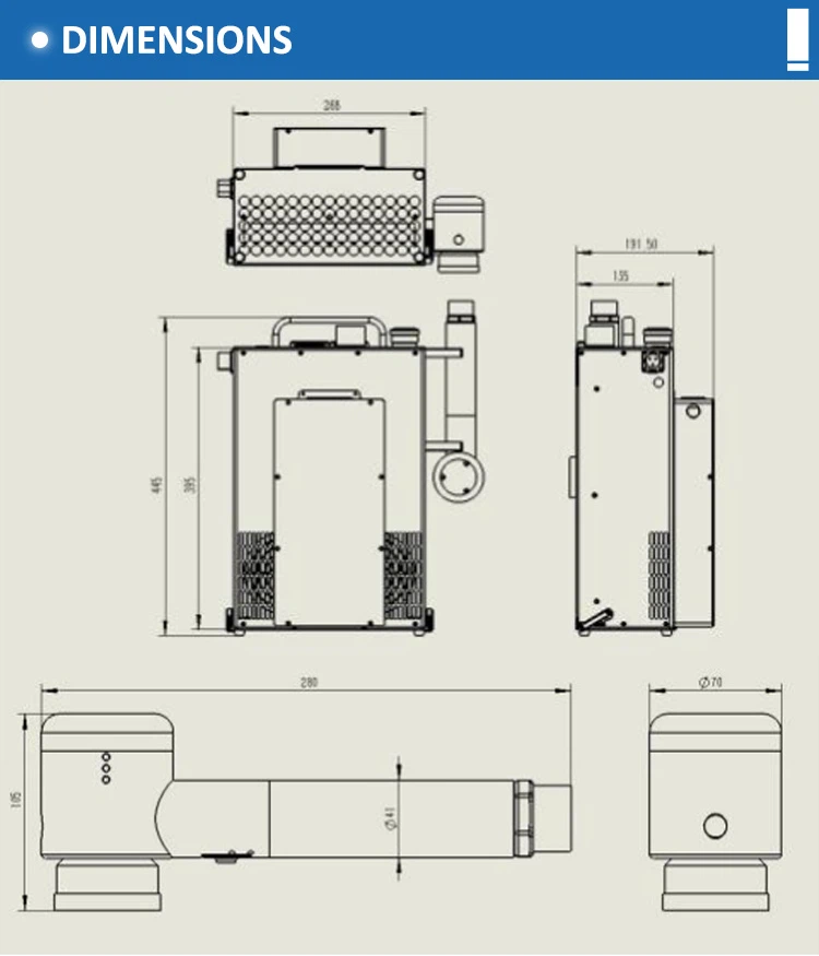 RL-PB100 laser derusting machine size RL-PB100 laser derusting machine size